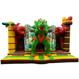 Multiplay Maxi 2 : château gonflable avec toboggans et thème dinosaures